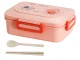 Pink Lunch Box with 3 Compartments and Cutlery