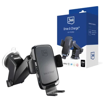 3mk Drive & Charge Wireless Car Charger Holder Black