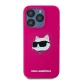 Karl Lagerfeld iPhone 15 Pro Max Case Silicone Choupette Head MagSafe, Pink