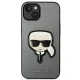 Karl Lagerfeld Saffiano Karl\'s Head Patch Case for iPhone 14 - Silver