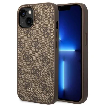 Apple iPhone 14 Plus 6,7" Guess 4G Metal Gold Logo Case Cover (GUHCP14MG4GFBR), Brown