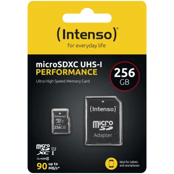 Intenso microSDXC 256GB UHS-I U1 Performance Memory Card with SD Adapter