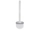 Silicone toilet brush with holder, white