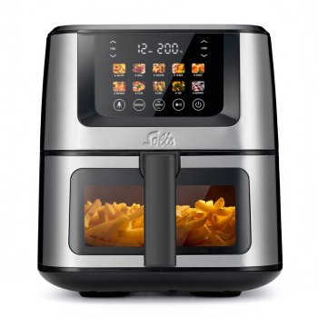 Аэрофритюрница Solis Air Fry & Dry XL 8200, 7.5 л, Серебристый/Черный