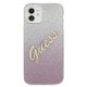 Guess iPhone 12 mini Case Glitter Gradient Script, Pink