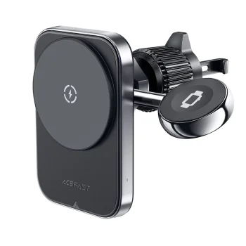 Acefast D18 MagSafe Car Holder with 15W Wireless Charger, Black