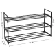 3-Tier Metal Shoe Rack for Entryway, Black