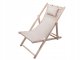 Wooden Beach Lounger Garden Folding Chair, Beige