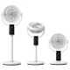 Cordless Rechargeable 3-in-1 Fan with Remote, White/Black
