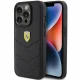 Ferrari iPhone 15 Pro Case Quilted Metal Logo, Black