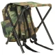 Folding Fishing Stool with Backpack Chair for Camping 80kg, Camo