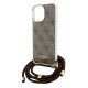 Guess iPhone 15 Pro Max Case Crossbody Cord 4G Print, Brown