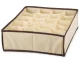 Underwear and Socks Drawer Organizer, 20 Compartments, Beige