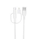 Forever Recycling 3-in-1 Cable USB-A to USB-C/microUSB/Lightning, 1.5m, 2.4A, White
