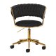 4Rico QS-GW01G Velvet Swivel Chair for Beauty Salons, Black