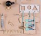 Educational Toy Wooden Manipulation Sensory Busy Board with Clock, 75x50cm