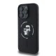 Karl Lagerfeld Silicone Karl&Choupette Heads Ring MagSafe Case for iPhone 16 Pro Max, Black