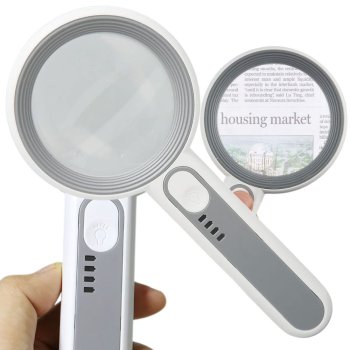 5x Magnifying Glass with 12 LED Lights for Reading, Rechargeable
