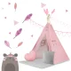 Nukido Nk-406 Kids Teepee Tent with Mat and Pillows, Pink