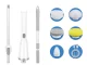 Electric Spin Scrubber Cleaning Brush with 6 Brush Heads, 110 cm