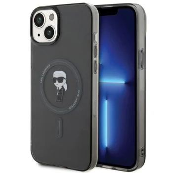 Karl Lagerfeld iPhone 15 Plus Case IML Ikonik MagSafe, Black