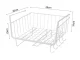 Under-Shelf Hanging Metal Basket with 5 Hooks and Paper Towel Holder, White