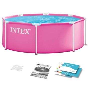 Intex 28290ND apaļš karkasa baseins bērniem 244x76 cm, rozā