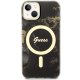 Guess iPhone 14 Case IML Golden Marble MagSafe, Black