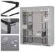 Massido Textile Wardrobe With Drawers - Grey