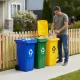 Multistore 3x120L Waste Bin Set, Blue/Green/Yellow