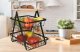 Two-Tier Fruit Basket, Metal and Wood, Black