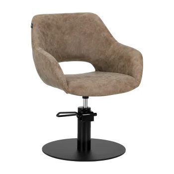 Hairdressing Chair Gabbiano Morena Modern Old Leather, Brown