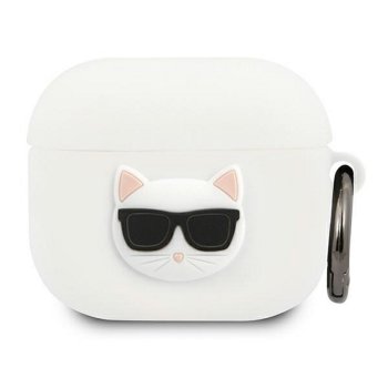Karl Lagerfeld AirPods 3 maciņš Silicone Choupette, balts