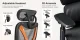 Ergonomic Office Chair with Headrest and Footrest, Black and Orange