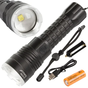 Bailong A72 Tactical Flashlight with CREE XHP90 Diode and Zoom