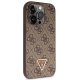 Guess iPhone 14 Pro Case PU Leather Metal Logo Strass Crossbody, Brown