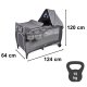 2-Level Folding Travel Cot & Playpen with Changing Table and Mattress
