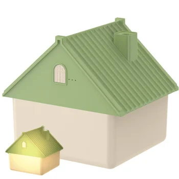 House-Shaped Air Humidifier & Aroma Diffuser, 1L, USB, Green