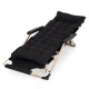 2-in-1 Garden and Beach Lounger with Cushion and Footrest, Black/Gold, MultiGarden