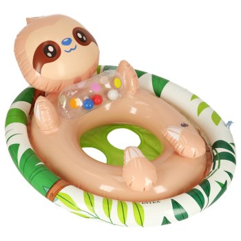 INTEX 59570 Baby Swim Float with Seat Sloth Pool Ring for Toddlers up to 23 kg 3-4 Yrs