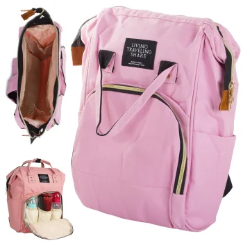 3in1 Baby Diaper Backpack and Stroller Organizer Bag, Pink
