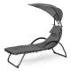 Multigarden PH158C Garden Lounger with Canopy, Grey