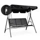 3-Seater Garden Swing with Steel Frame MultiGarden, Black