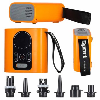 Electric SUP Pump 12V Car Air Pump 22 PSI 140W Auto-Off, orange, black