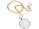 Elegant Magnifying Glass Necklace Pendant for Reading 5x, Gold