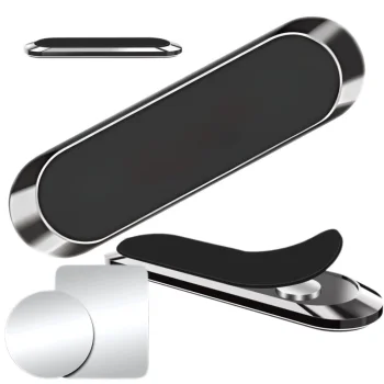 Magnetic Car Phone Holder, Self-Adhesive, Black