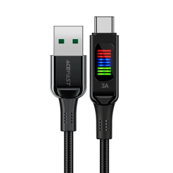 Acefast C7-04 USB-A to USB-C Cable with Display 60W 1.2m Black