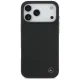 Mercedes iPhone 17 Pro Max Case Leather Large Laurel Leave MagSafe, Black