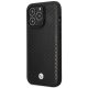 BMW iPhone 14 Pro Case Leather Diamond Pattern MagSafe Black