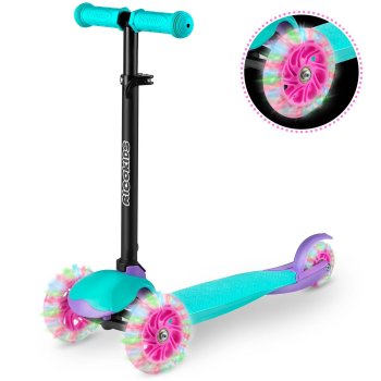 Ricokids Loco 3-Wheel Scooter - Turquoise and Pink for Kids